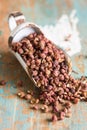 Small scoop with a closeup of szechuan pepper corns Royalty Free Stock Photo