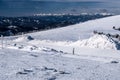 Seckau Tauern and Ennstal Alp mountain range panorama during winter