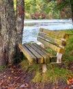 Secluded Bench Besides Bays Mountain Lake