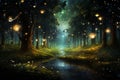 symphony of fireflies illuminating a secluded forest glade