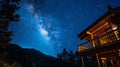 A secluded mountain chalet with a private balcony providing a frontrow seat to stunning views of shooting stars and the