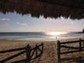 Secluded Nicaraguan Surf Beach at Sunser Royalty Free Stock Photo