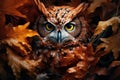 Secluded Owl leaves forest nature. Generate Ai