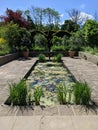 Secluded pond enclosed by beautiful foliage