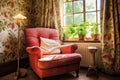 a secluded reading corner with comfortable chair Royalty Free Stock Photo