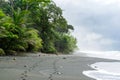 Footprints in the Sand, Pristine Beach on Corcovado National Park, Costa Rica Royalty Free Stock Photo