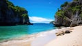 secluded sandy white beach Royalty Free Stock Photo