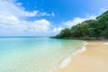 Secluded tropical paradise beach with clear blue lagoon water, Ishigaki Island, Okinawa, Japan Royalty Free Stock Photo