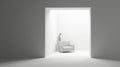Secluded Void: Monochromatic Minimalist Chair 3d Rendering Stock Photo Royalty Free Stock Photo