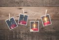 Second Advent candle burning, Four old photo frames with Advent candles