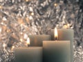 Second Advent candle burns Royalty Free Stock Photo