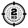 Second Amendment to the US Constitution to permit possession of weapons. Vector illustration on white Royalty Free Stock Photo