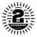 Second Amendment to the US Constitution to permit possession of weapons. Vector illustration on white