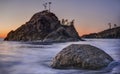 Second Beach Sea Stacks at Sunset Royalty Free Stock Photo