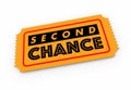 Second Chance Another 2nd Restart Opportunity Ticket 3d Illustration