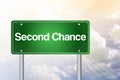 Second Chance Green Road Sign Royalty Free Stock Photo