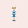 the second childhood period of a girl field outline icon. Element of generation icon for mobile concept and web apps. Field outlin Royalty Free Stock Photo