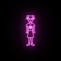 The second childhood period of a girl neon icon. Simple thin line, outline vector of generation icons for ui and ux, website or Royalty Free Stock Photo