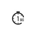 1 second Countdown Timer icon set. time interval icons. Stopwatch and time measurement. Stock Vector illustration isolated on Royalty Free Stock Photo