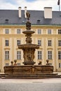 Second courtyard with Kohl`s Fountain in Prague Royalty Free Stock Photo