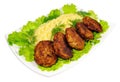 The second dish - Russian rissole and mashed Royalty Free Stock Photo