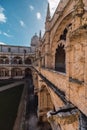 Second floor of the cloister of the cathedral of the Jeronimos monastery in Lisbon