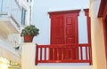 Second Floor Red Door in Mykonos, Greece.