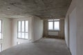 Second floor in two-level apartments in a new building, without repair Royalty Free Stock Photo