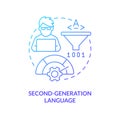 Second-generation programming language blue gradient concept icon