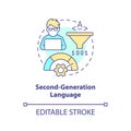 Second-generation programming language concept icon