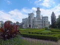 Beautiful romantic castle full of flowers and parks in Hluboka Castle Royalty Free Stock Photo