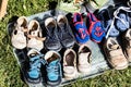 Second hand baby and child shoes for reusing or recycling