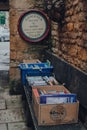 Second hand books on sale outside Evergreen bookshop in Stow-on-the-Wold, Cotswolds, UK Royalty Free Stock Photo