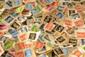 Second-hand British Postage Stamps Background Royalty Free Stock Photo