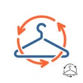 Second hand shop logo. Recycling clothes symbol.