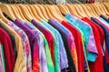 Second-hand T-shirts on display at Broadway Market in Hackney, East London Royalty Free Stock Photo