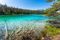 Second lake at Valley of Five Lakes, Jasper, Canadian Rockies, Canada. Royalty Free Stock Photo