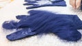 Second layer of fibers on glove close up Royalty Free Stock Photo