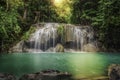 Second level of Erawan Waterfall Royalty Free Stock Photo