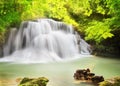 Second level of Huai Mae Kamin Waterfall i Royalty Free Stock Photo