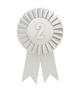 Second Place Silver Award Ribbon Isolated Royalty Free Stock Photo