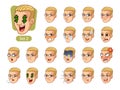 The second set of male facial emotions with blonde hair