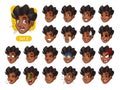 The second set of male facial emotions with curly hair