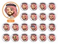The second set of Saudi Arab man cartoon character design avatars