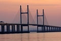 Second Severn Crossing at sunset Royalty Free Stock Photo