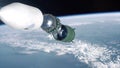 Second stage payload separation of the Vostok Rocket the in the universe with sun shining