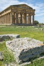 Second temple of Hera in Poseidonia Paestum, Campania, Italy Royalty Free Stock Photo