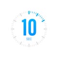 The 10 second, timer, stopwatch vector icon. Stopwatch icon in flat style. Vector stock illustration