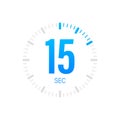 The 15 second, timer, stopwatch vector icon. Stopwatch icon in flat style. Vector stock illustration Royalty Free Stock Photo