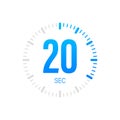 The 20 second, timer, stopwatch vector icon. Stopwatch icon in flat style. Vector stock illustration